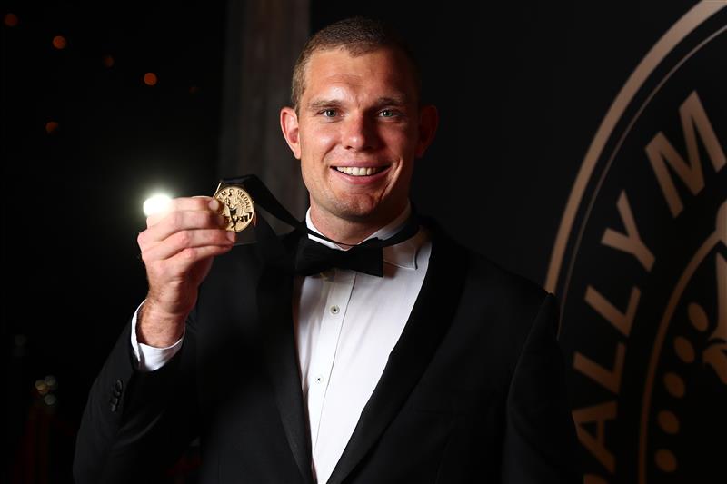 BRISBANE, AUSTRALIA - SEPTEMBER 27: Tom Trbojevic of the Manly Warringah Sea Eagles poses after winning the Dally M medal during the NRL 2021 Dally M Awards at the Howard Smith Wharves on September 27, 2021 in Brisbane, Australia. (Photo by Chris Hyde/Getty Images)