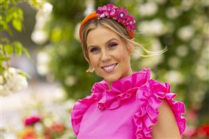 MELBOURNE, AUSTRALIA - NOVEMBER 06: VRC ambassador Crystal Kimber poses for a photograph during 2021 Paramount+ Stakes Day at Flemington Racecourse on November 06, 2021 in Melbourne, Australia. (Photo by Daniel Pockett/Getty Images)