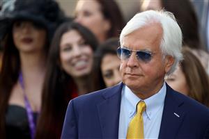 DEL MAR, CALIFORNIA - NOVEMBER 05: Trainer Bob Baffert looks on in the winners circle after his horse Corniche won the Breeders' Cup Juvenile at Del Mar Race Track on November 05, 2021 in Del Mar, California. (Photo by Rob Carr/Getty Images)