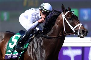 DEL MAR, CALIFORNIA - NOVEMBER 06: Jockey Irad Ortiz Jr. celebrates while riding Life Is Good to victory during the Breeders' Cup Dirt Mile at Del Mar Race Track on November 06, 2021 in Del Mar, California. (Photo by Rob Carr/Getty Images)