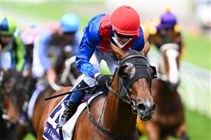 MELBOURNE, AUSTRALIA - NOVEMBER 06: Kerrin McEvoy riding #12 Bend The Knee wins race 4, The Amanda Elliott Handicap during 2021 Paramount+ Stakes Day at Flemington Racecourse on November 06, 2021 in Melbourne, Australia. (Photo by Quinn Rooney/Getty Images)