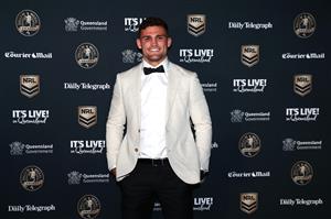 BRISBANE, AUSTRALIA - SEPTEMBER 27: Nathan Cleary of the Panthers attends the NRL 2021 Dally M Awards at the Howard Smith Wharves on September 27, 2021 in Brisbane, Australia. (Photo by Chris Hyde/Getty Images)