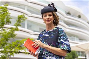 MELBOURNE, AUSTRALIA - NOVEMBER 06: Rachel Griffiths poses for a photograph during 2021 Paramount+ Stakes Day at Flemington Racecourse on November 06, 2021 in Melbourne, Australia. (Photo by Daniel Pockett/Getty Images)