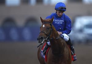 DEL MAR, CALIFORNIA - NOVEMBER 05: Jockey William Buick reacts after riding Modern Games to win the Breeders' Cup Juvenile Turf race at Del Mar Race Track on November 05, 2021 in Del Mar, California. (Photo by Sean M. Haffey/Getty Images)