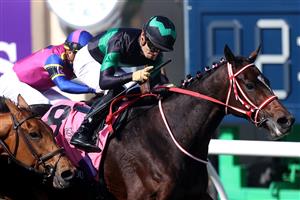 DEL MAR, CALIFORNIA - NOVEMBER 06: Jockey Yuga Kawada rides Loves Only You to victory in the Breeders' Cup Filly & Mare Turf at Del Mar Race Track on November 06, 2021 in Del Mar, California. (Photo by Rob Carr/Getty Images)