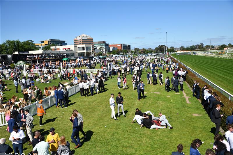 MELBOURNE, AUSTRALIA - NOVEMBER 27: General crowd view  during Melbourne Racing at Caulfield Racecourse on November 27, 2021 in Melbourne, Australia. (Photo by Vince Caligiuri/Getty Images)