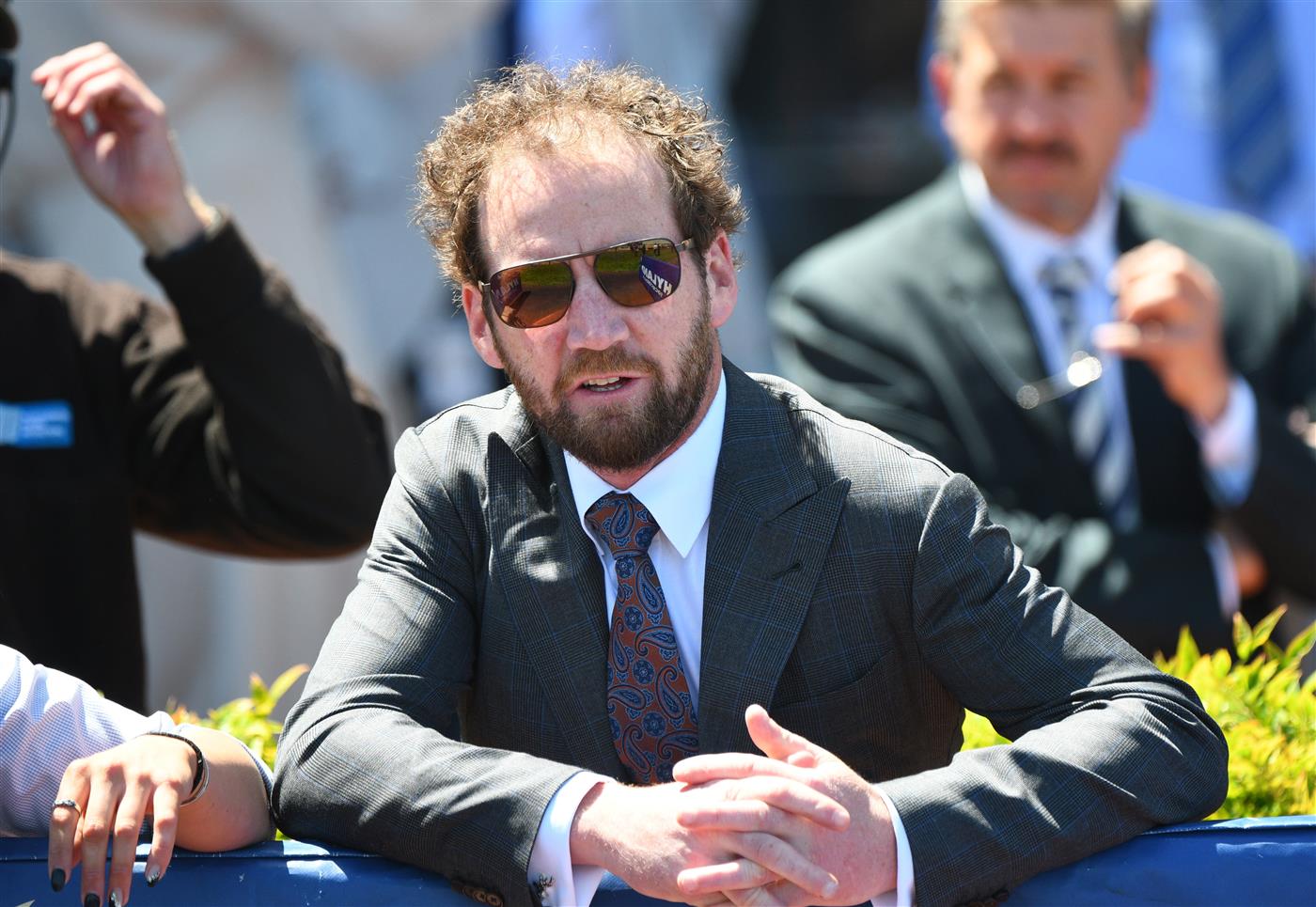 MELBOURNE, AUSTRALIA - NOVEMBER 27: Trainer Ciaron Maher is seen after Enthaar won Race 4, the Premier Signs Doveton Stakes, during Melbourne Racing at Caulfield Racecourse on November 27, 2021 in Melbourne, Australia. (Photo by Vince Caligiuri/Getty Images)