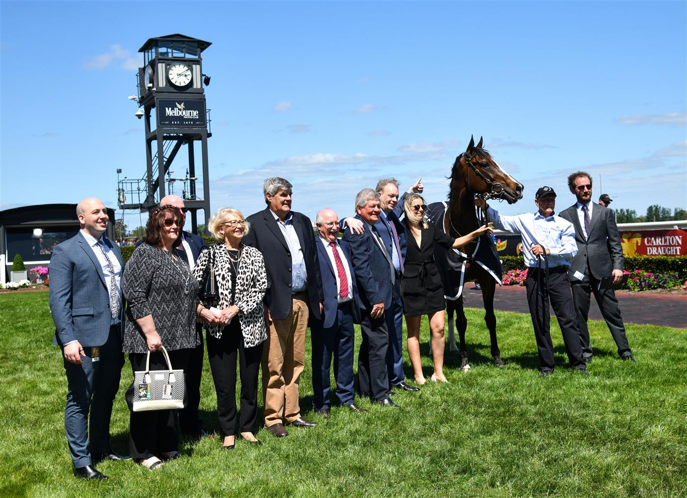 MELBOURNE, AUSTRALIA - NOVEMBER 27: Steinem after winning race 5, the Beck Probuild Summoned Stakes, during Melbourne Racing at Caulfield Racecourse on November 27, 2021 in Melbourne, Australia. (Photo by Vince Caligiuri/Getty Images)