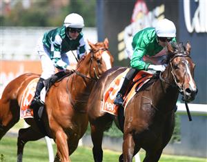 MELBOURNE, AUSTRALIA - NOVEMBER 27: Jye McNeil riding Enthaar winning Race 4, the Premier Signs Doveton Stakes, during Melbourne Racing at Caulfield Racecourse on November 27, 2021 in Melbourne, Australia. (Photo by Vince Caligiuri/Getty Images)