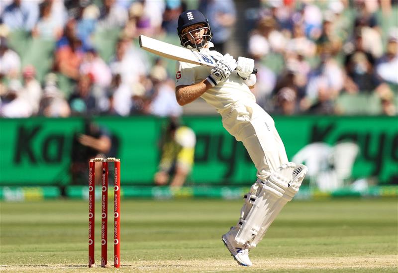 MELBOURNE, AUSTRALIA - DECEMBER 28: Joe Root of England looks on after letting a ball through during day three of the Third Test match in the Ashes series between Australia and England at Melbourne Cricket Ground on December 28, 2021 in Melbourne, Australia. (Photo by Robert Cianflone/Getty Images)