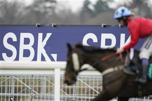 ASCOT, ENGLAND - JANUARY 22: Branding at Ascot Racecourse on January 22, 2022 in Ascot, England. (Photo by Alan Crowhurst/Getty Images)