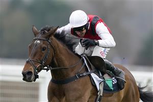 ASCOT, ENGLAND - JANUARY 22: Harry Skelton riding Molly Ollys Wishes clear the last to win The SBK Mares' Hurdle at Ascot Racecourse on January 22, 2022 in Ascot, England. (Photo by Alan Crowhurst/Getty Images)