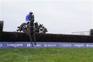 ASCOT, ENGLAND - JANUARY 22: Paul Townend riding Energumene in action during The SBK Clarence House Chase at Ascot Racecourse on January 22, 2022 in Ascot, England. (Photo by Alan Crowhurst/Getty Images)