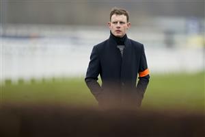 ASCOT, ENGLAND - JANUARY 22: Paul Townend walks the course before racing at Ascot Racecourse on January 22, 2022 in Ascot, England. (Photo by Alan Crowhurst/Getty Images)