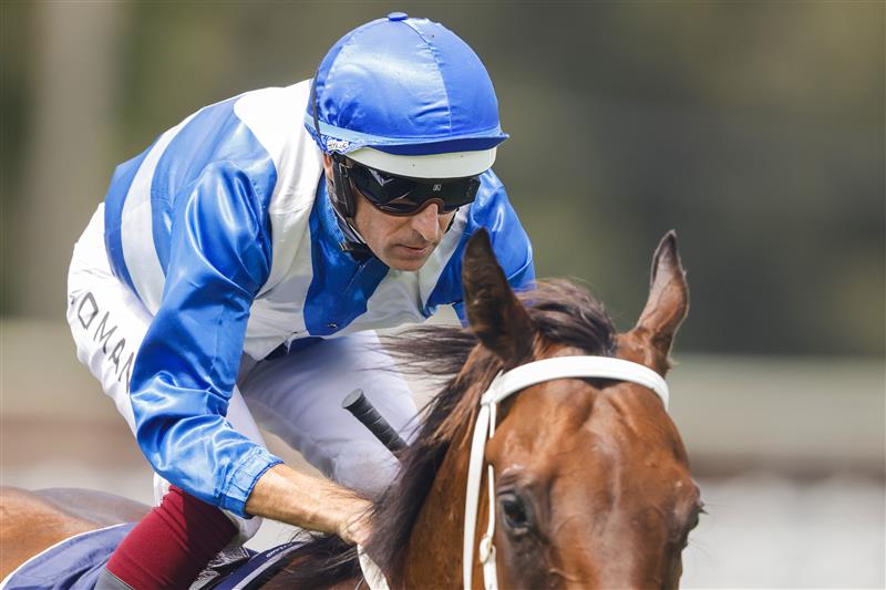 SYDNEY, AUSTRALIA - JANUARY 29: Hugh Bowman (blue) on More Sundays returns to scale after winning
 race 5 the Midway Handicap during Sydney Racing at Rosehill Gardens on January 29, 2022 in Sydney, Australia. (Photo by Jenny Evans/Getty Images)