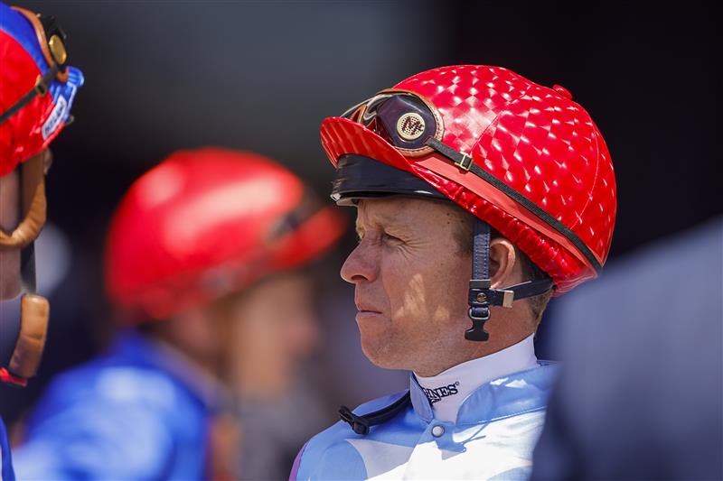 SYDNEY, AUSTRALIA - JANUARY 29: Kerrin McEvoy looks on before winning race 1 the Tab Highway Plate on Markievicz during Sydney Racing at Rosehill Gardens on January 29, 2022 in Sydney, Australia. (Photo by Jenny Evans/Getty Images)