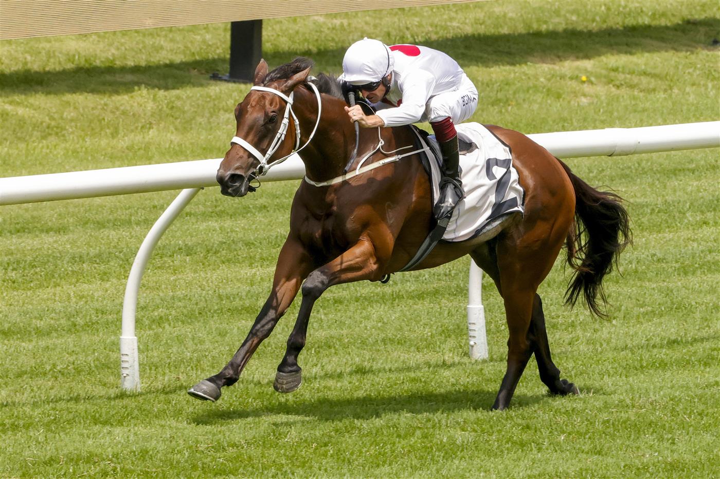 SYDNEY, AUSTRALIA - JANUARY 29: Hugh Bowman on Centimental wins wins race 4 the Chandon Handicap during Sydney Racing at Rosehill Gardens on January 29, 2022 in Sydney, Australia. (Photo by Jenny Evans/Getty Images)