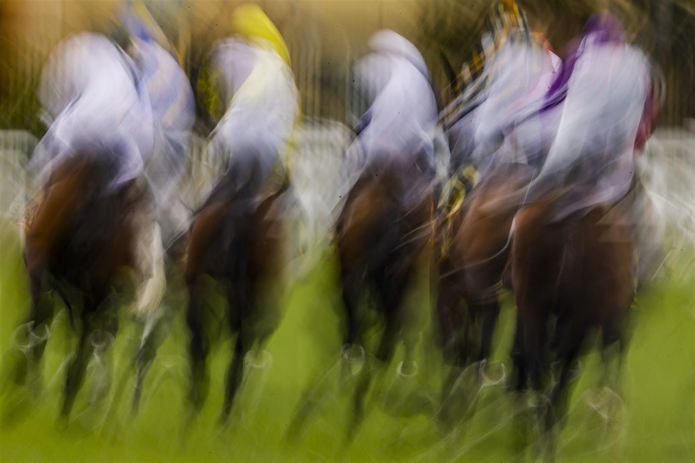 SYDNEY, AUSTRALIA - FEBRUARY 12: Horses round the first bend for race 3 the Bisley Workwear Handicap during Sydney Racing at Royal Randwick Racecourse on February 12, 2022 in Sydney, Australia. (Photo by Jenny Evans/Getty Images)