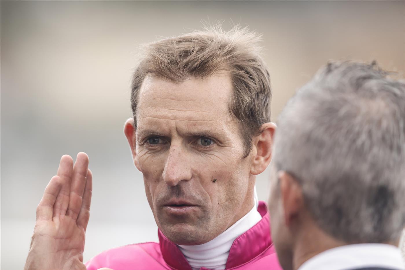 SYDNEY, AUSTRALIA - FEBRUARY 12: Hugh Bowman looks on after winning race 7 the Tab Light Fingers Stakes on Fangirl during Sydney Racing at Royal Randwick Racecourse on February 12, 2022 in Sydney, Australia. (Photo by Jenny Evans/Getty Images)