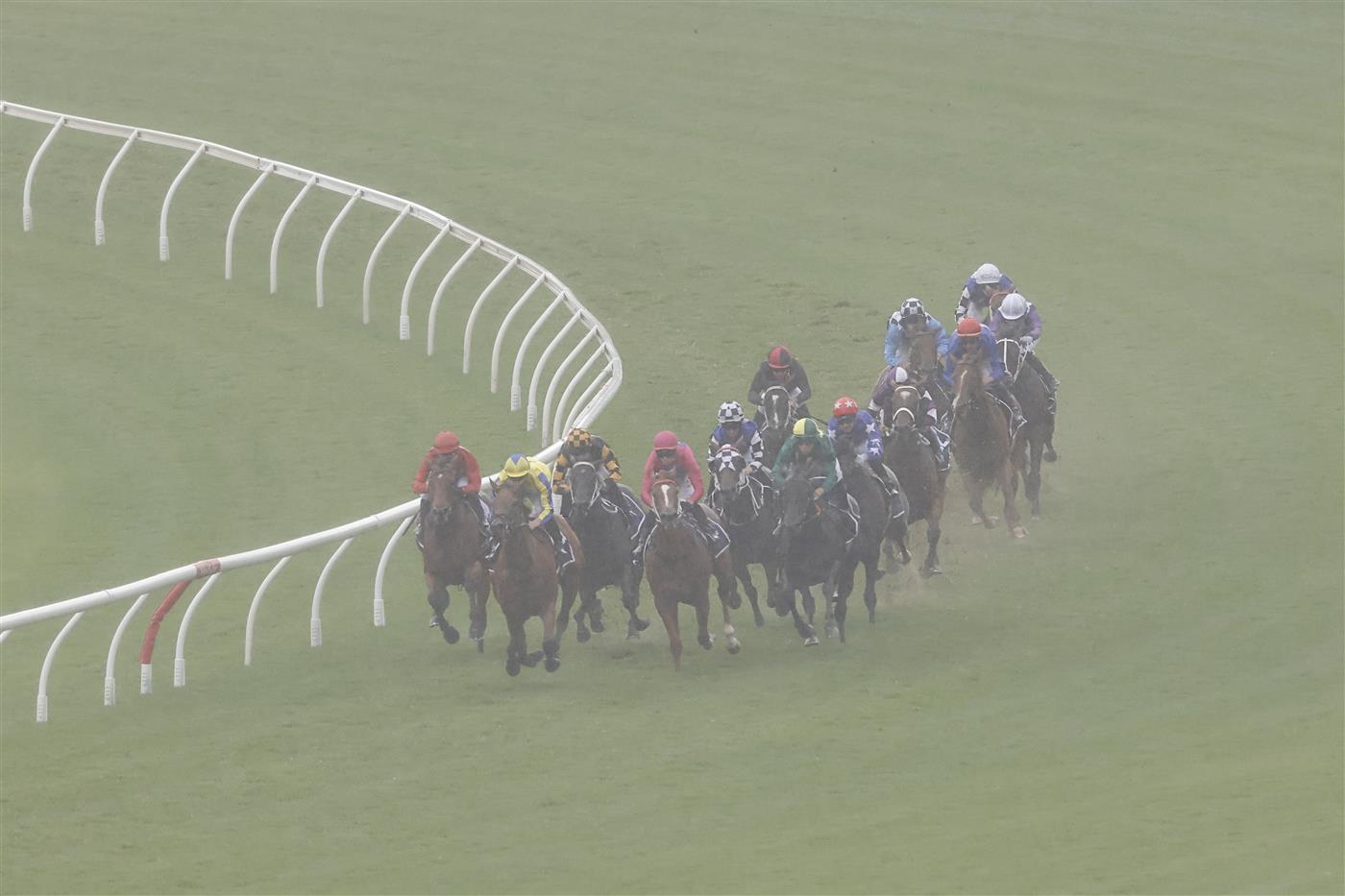 SYDNEY, AUSTRALIA - FEBRUARY 12: James McDonald (yellow) on Snap Dancer wins race 9 the Robrick Lodge Triscay Stakes during Sydney Racing at Royal Randwick Racecourse on February 12, 2022 in Sydney, Australia. (Photo by Jenny Evans/Getty Images)