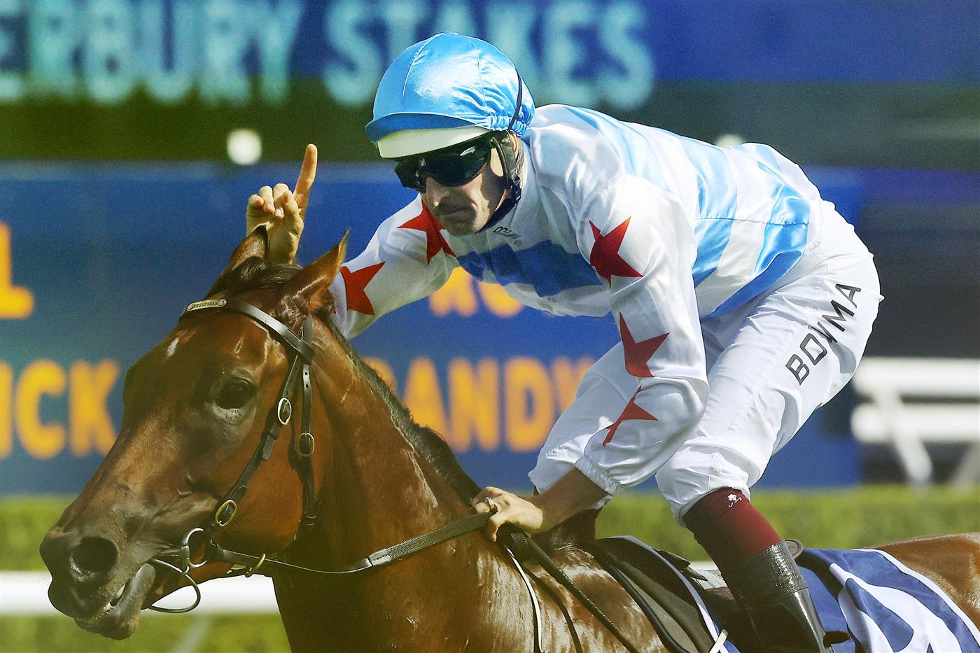 SYDNEY, AUSTRALIA - MARCH 05: Hugh Bowman on Forbidden Love wins race 7 the Furphy Canterbury Stakes during Sydney Racing at Royal Randwick Racecourse on March 05, 2022 in Sydney, Australia. (Photo by Mark Evans/Getty Images)