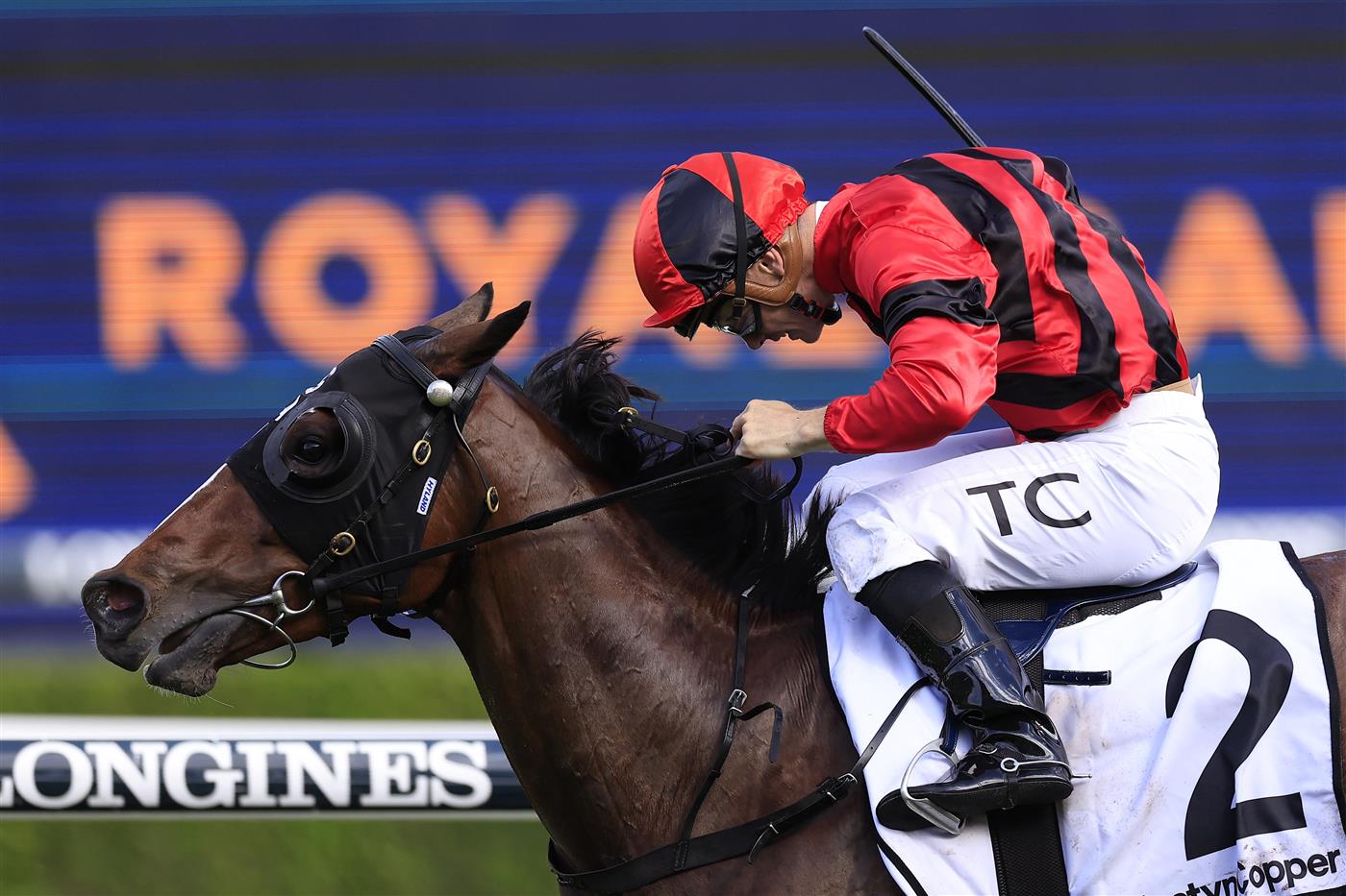SYDNEY, AUSTRALIA - MARCH 05: Tim Clark on Converge wins race 8 the Mostyn Copper Randwick Guineas during Sydney Racing at Royal Randwick Racecourse on March 05, 2022 in Sydney, Australia. (Photo by Mark Evans/Getty Images)