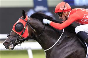 SYDNEY, AUSTRALIA - MARCH 05: Sam Clipperton on Mazu wins race 6 the Tokyo City Keiba Fireball Stakes during Sydney Racing at Royal Randwick Racecourse on March 05, 2022 in Sydney, Australia. (Photo by Mark Evans/Getty Images)
