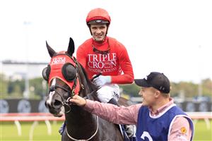 SYDNEY, AUSTRALIA - MARCH 05: Sam Clipperton on Mazu returns to scale after winning race 6 the Tokyo City Keiba Fireball Stakes during Sydney Racing at Royal Randwick Racecourse on March 05, 2022 in Sydney, Australia. (Photo by Mark Evans/Getty Images)