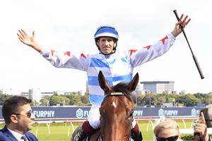 SYDNEY, AUSTRALIA - MARCH 05: Hugh Bowman on Forbidden Love returns to scale after winning race 7 the Furphy Canterbury Stakes during Sydney Racing at Royal Randwick Racecourse on March 05, 2022 in Sydney, Australia. (Photo by Mark Evans/Getty Images)