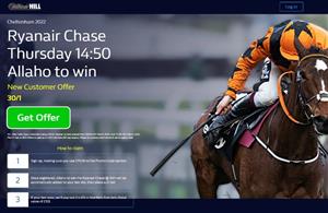 Allaho Price Boost - Get 30/1 on the Ryanair Chase favourite with William Hill 