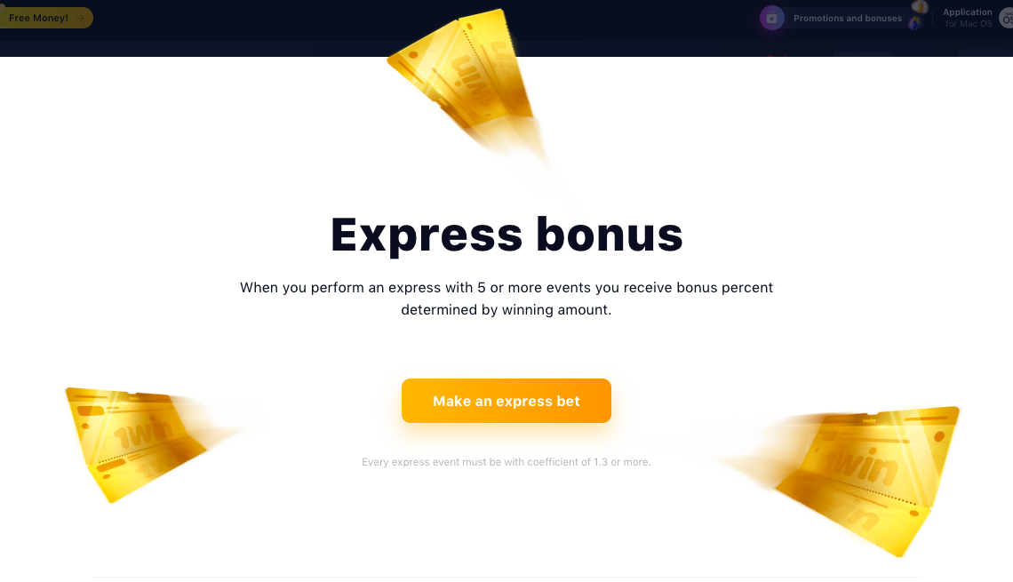 Express Bet Bonus at 1win