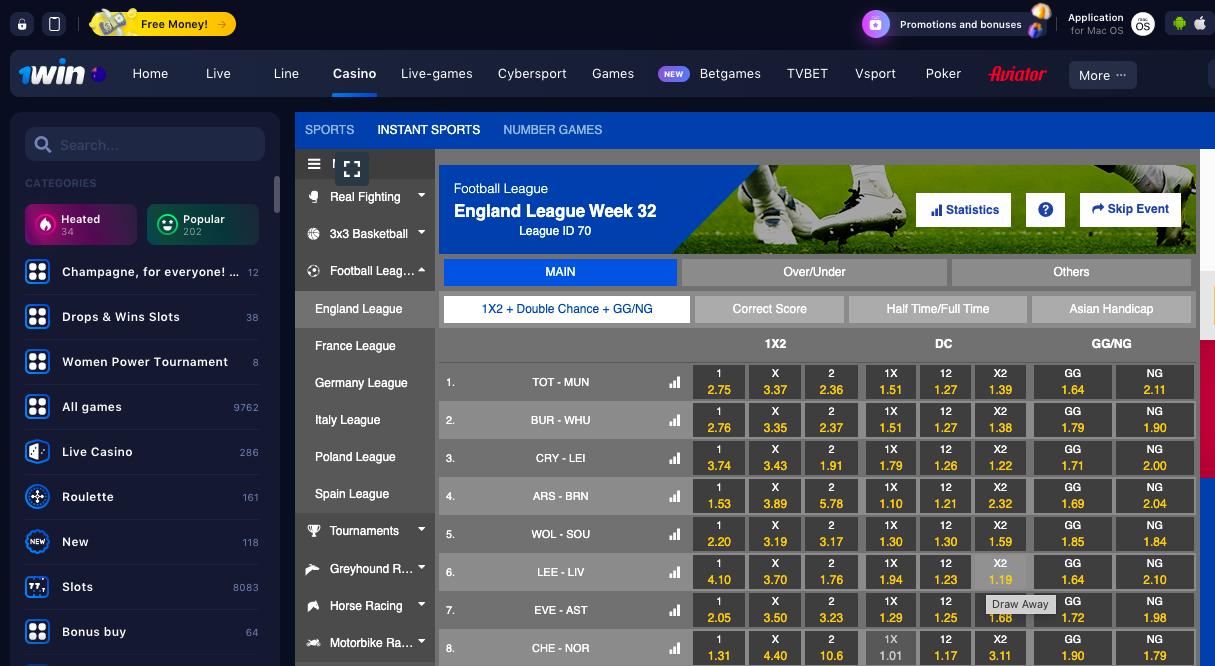Bet on Virtual Football