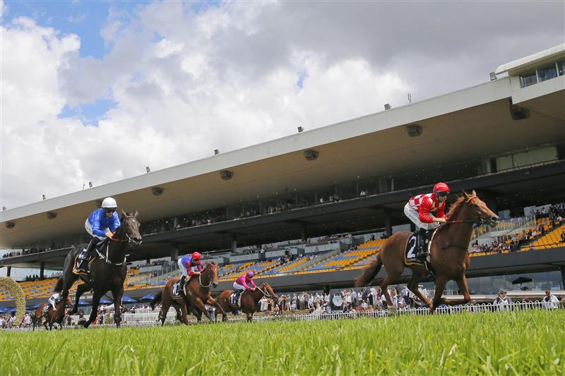 SYDNEY, AUSTRALIA - MARCH 12: Tommy Berry on She's Extreme wins Race 2 the Cellarbrations Magic Night Stakes during Sydney Racing Chandon Ladies Day at Rosehill Gardens on March 12, 2022 in Sydney, Australia. (Photo by Mark Evans/Getty Images)