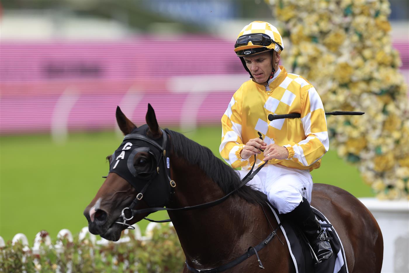 SYDNEY, AUSTRALIA - MARCH 12: Tim Clark on Rise Of The Masses returns to scale after winning race 3 the Bowermans Pago Pago Stakes during Sydney Racing Chandon Ladies Day at Rosehill Gardens on March 12, 2022 in Sydney, Australia. (Photo by Mark Evans/Getty Images)