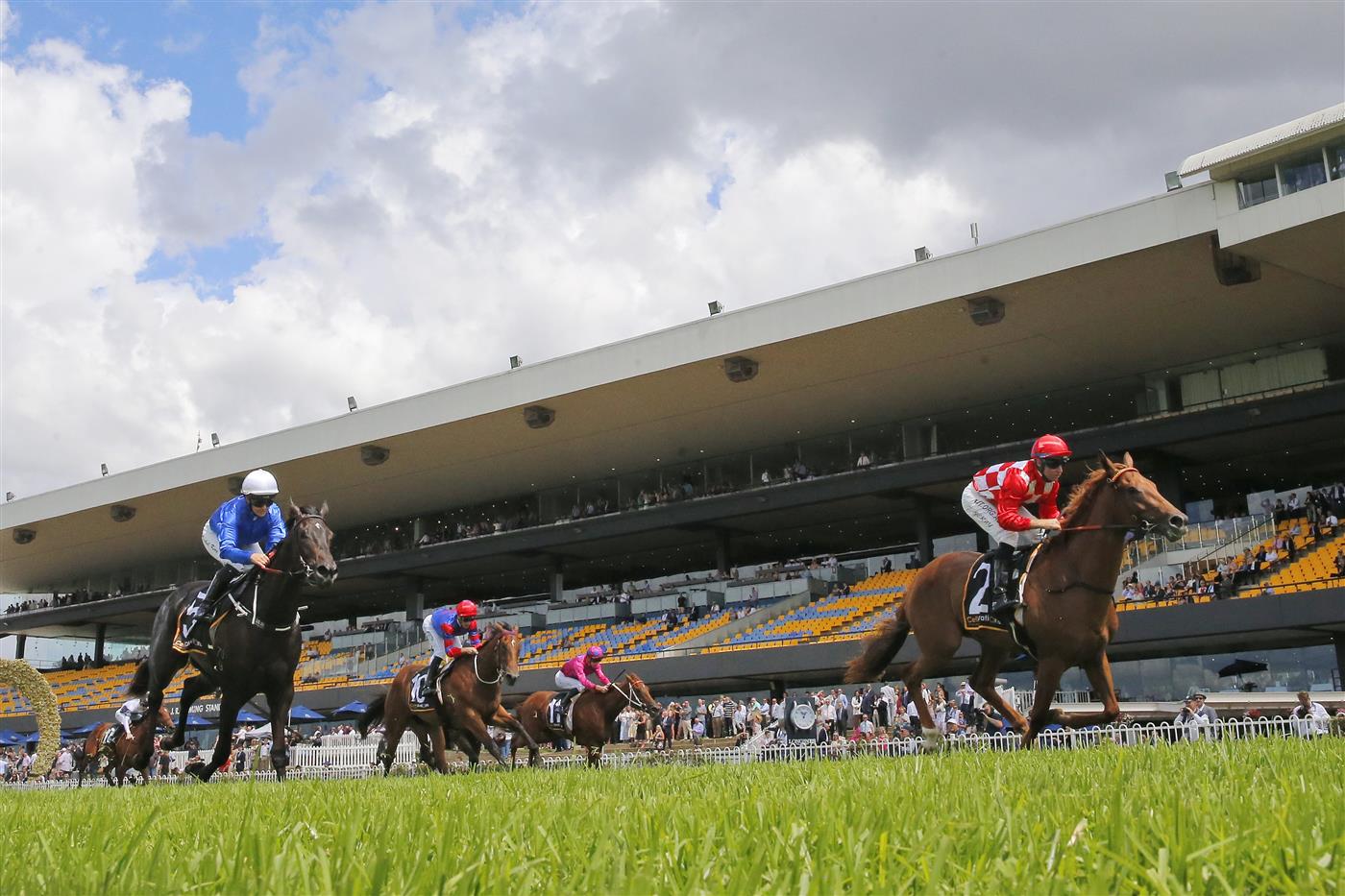 SYDNEY, AUSTRALIA - MARCH 12: Tommy Berry on She's Extreme wins Race 2 the Cellarbrations Magic Night Stakes during Sydney Racing Chandon Ladies Day at Rosehill Gardens on March 12, 2022 in Sydney, Australia. (Photo by Mark Evans/Getty Images)