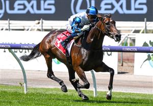 MELBOURNE, AUSTRALIA - MARCH 12: Blaike McDougall riding Flying Mascot winning Race 2, the Penfolds Max's Rosé Matron Stakes, during Melbourne Racing at Flemington Racecourse on March 12, 2022 in Melbourne, Australia. (Getty)