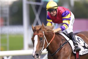 SYDNEY, AUSTRALIA - MARCH 12: William Pike on Mr Mozart wins race 6 the Chandon Phar Lap Stakes during Sydney Racing Chandon Ladies Day at Rosehill Gardens on March 12, 2022 in Sydney, Australia. (Photo by Mark Evans/Getty Images)