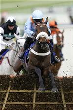 CHELTENHAM, ENGLAND - MARCH 15: Nico de Boinville on Marie's Rock jumps the last hurdle to win The Mares’ Hurdle race during day one of the Cheltenham Festival 2022 at Cheltenham Racecourse on March 15, 2022 in Cheltenham, England. (Photo by Alan Crowhurst/Getty Images)