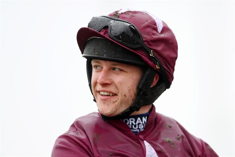 CHELTENHAM, ENGLAND - MARCH 16: Shane Fitzgerald on Commander Of Fleet looks on after winning the Coral Cup Handicap Hurdle race during day two of Cheltenham Festival 2022 at Cheltenham Racecourse on March 16, 2022 in Cheltenham, England. (Photo by Mike Hewitt/Getty Images)