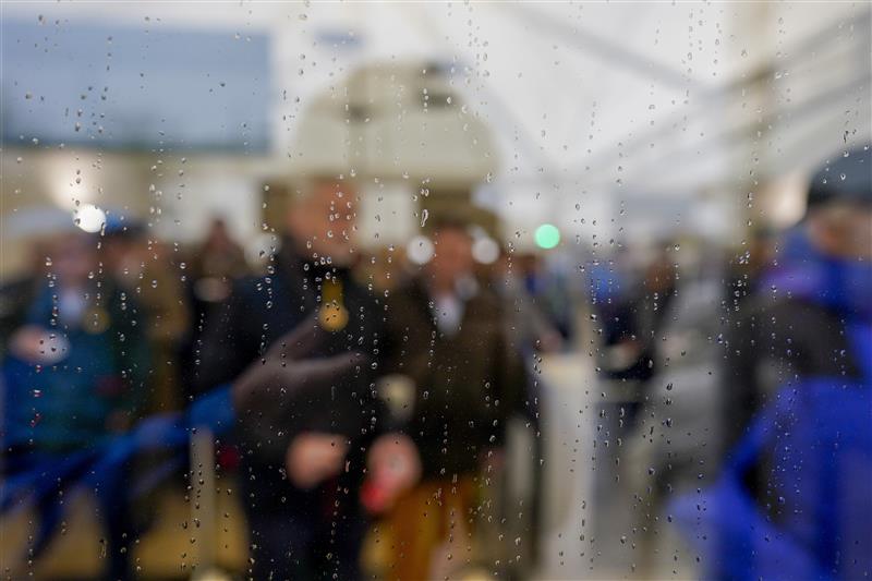 CHELTENHAM, ENGLAND - MARCH 16: The doors open on a wet day on day two of The Festival at Cheltenham Racecourse on March 16, 2022 in Cheltenham, England. (Photo by Alan Crowhurst/Getty Images)