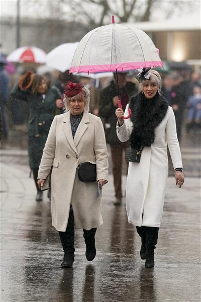 CHELTENHAM, ENGLAND - MARCH 16: Heavy rain falls on day two of The Festival at Cheltenham Racecourse on March 16, 2022 in Cheltenham, England. (Photo by Alan Crowhurst/Getty Images)