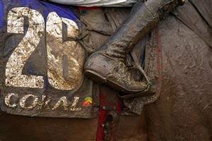 CHELTENHAM, ENGLAND - MARCH 16: A muddy day on day two of The Festival at Cheltenham Racecourse on March 16, 2022 in Cheltenham, England. (Photo by Alan Crowhurst/Getty Images)
