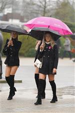 CHELTENHAM, ENGLAND - MARCH 16: Heavy rain falls on day two of The Festival at Cheltenham Racecourse on March 16, 2022 in Cheltenham, England. (Photo by Alan Crowhurst/Getty Images)