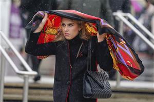 CHELTENHAM, ENGLAND - MARCH 16: Heavy rain falls on day two of The Festival at Cheltenham Racecourse on March 16, 2022 in Cheltenham, England. (Photo by Alan Crowhurst/Getty Images)