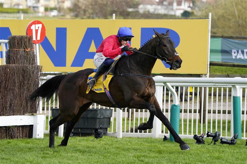 CHELTENHAM, ENGLAND - MARCH 17: Paul Townend on Allaho clears the last to win The Ryanair Chase race during day three of The Cheltenham Festival 2022 at Cheltenham Racecourse on March 17, 2022 in Cheltenham, England. (Photo by Alan Crowhurst/Getty Images)