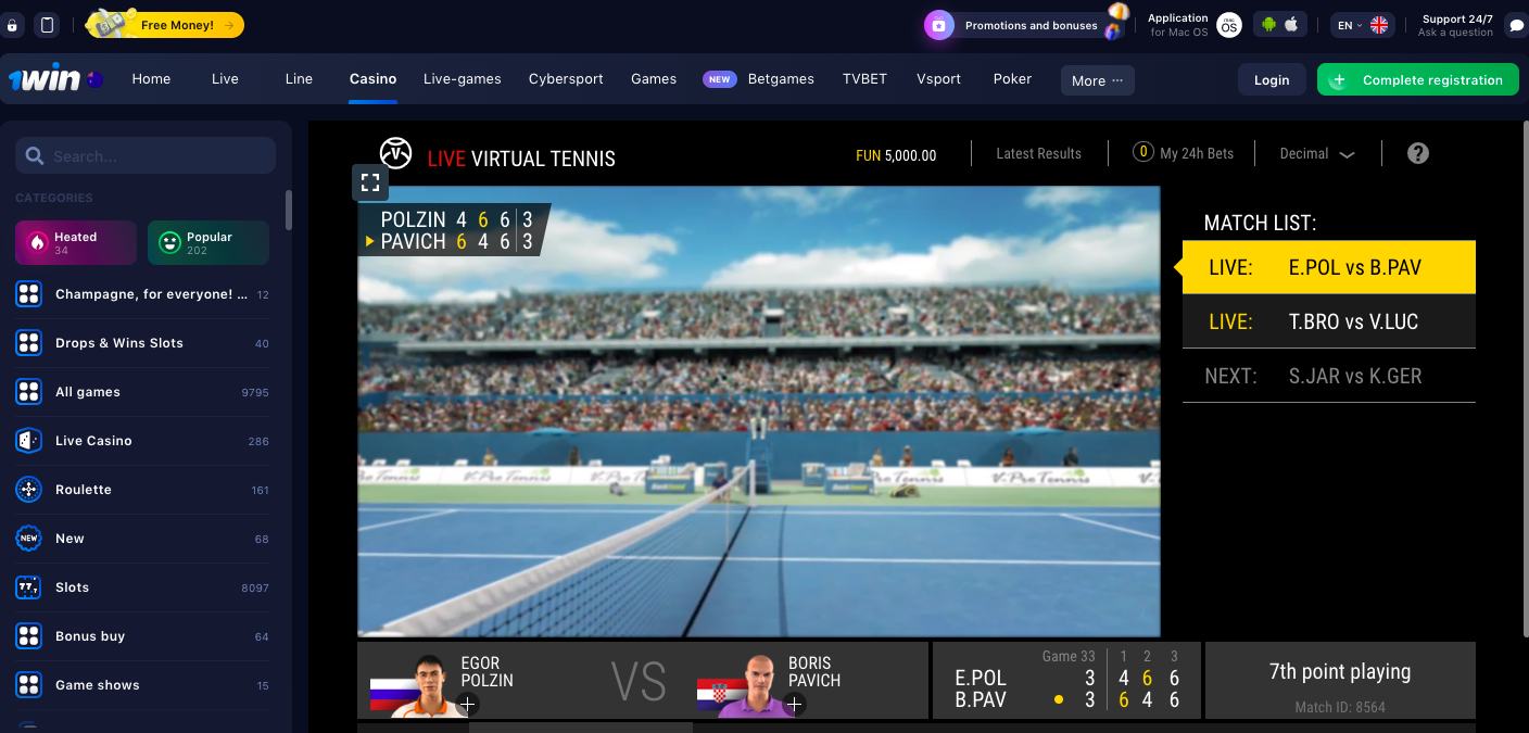 Bet on Virtual Tennis