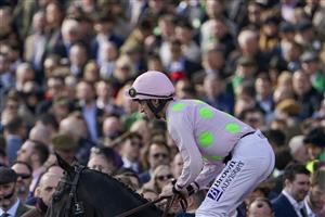 CHELTENHAM, ENGLAND - MARCH 17: Patrick Mullins on day three of The Festival at Cheltenham Racecourse on March 17, 2022 in Cheltenham, England. (Photo by Alan Crowhurst/Getty Images)