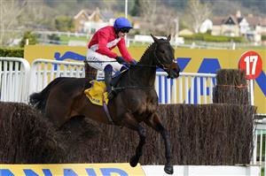 CHELTENHAM, ENGLAND - MARCH 17: Paul Townend on Allaho clears the last to win The Ryanair Chase race during day three of The Cheltenham Festival 2022 at Cheltenham Racecourse on March 17, 2022 in Cheltenham, England. (Photo by Alan Crowhurst/Getty Images)
