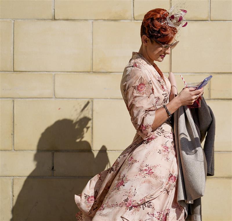 CHELTENHAM, ENGLAND - MARCH 18: Fashion on day four of The Festival at Cheltenham Racecourse on March 18, 2022 in Cheltenham, England. (Photo by Alan Crowhurst/Getty Images)