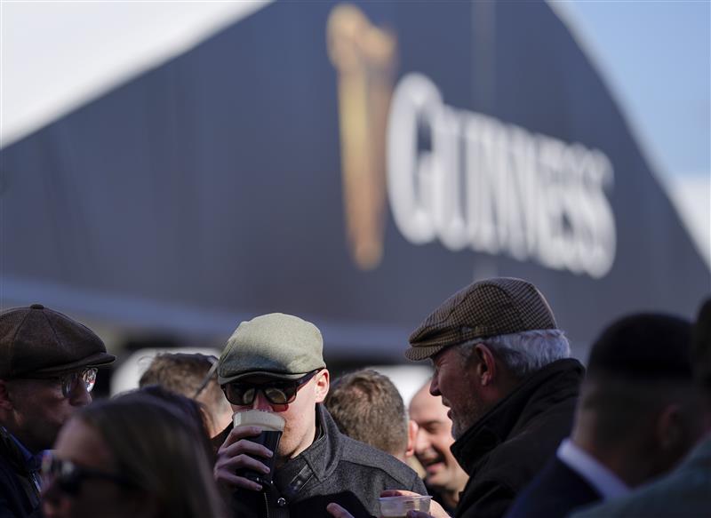 CHELTENHAM, ENGLAND - MARCH 18: In the Guinness Village on day four of The Festival at Cheltenham Racecourse on March 18, 2022 in Cheltenham, England. (Photo by Alan Crowhurst/Getty Images)